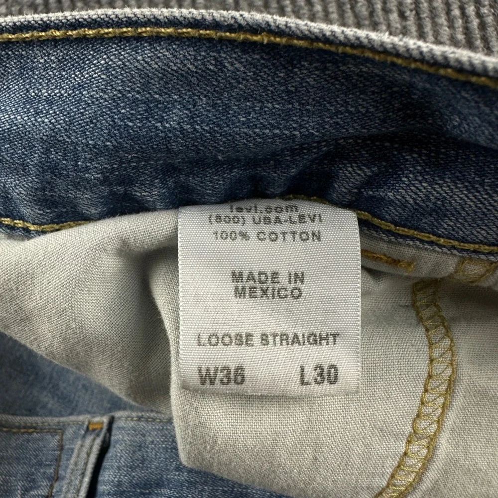 Levis Carpenter Loose Straight Jeans Mens 36x30 Blue Denim Utility Work Pants